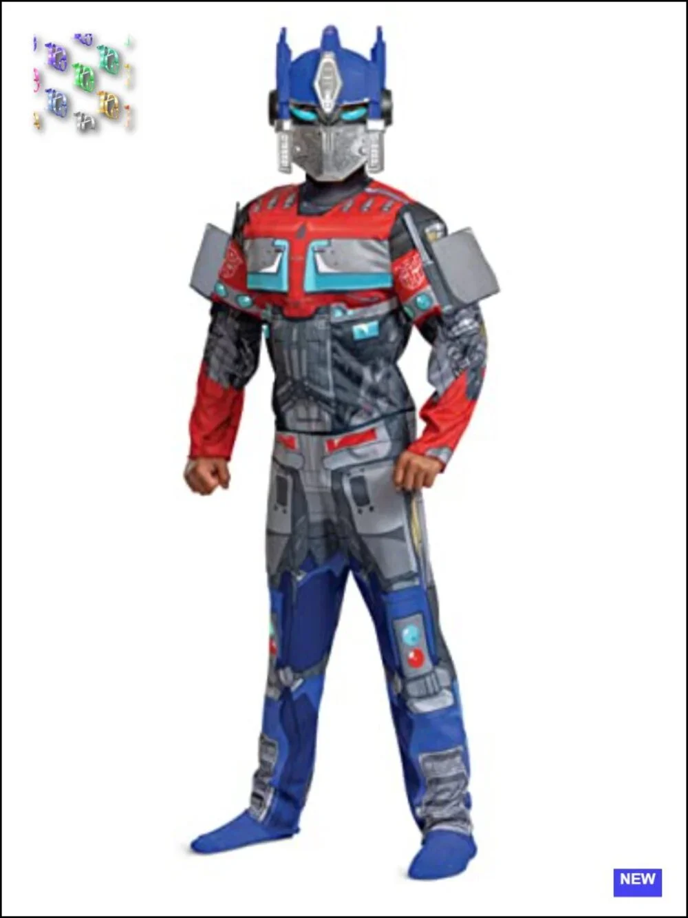 Kids Optimus Prime Muscle Costume with Mask, Polyester, Official Transformers,